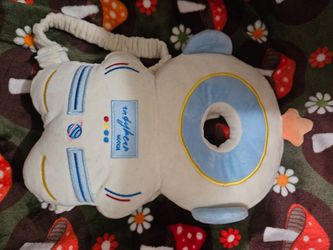 Astronaut Themed. Indybear Baby Head Protector Backpack, designed to cushion falls for infants learning to walk or crawl.