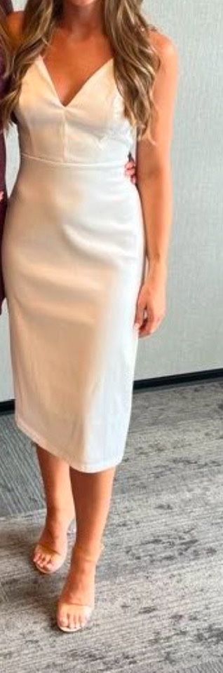 Beautiful White Satin And Lace White Dress