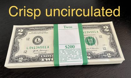 $200 $2 Bills Uncirculated Crisp Brand New Stack 