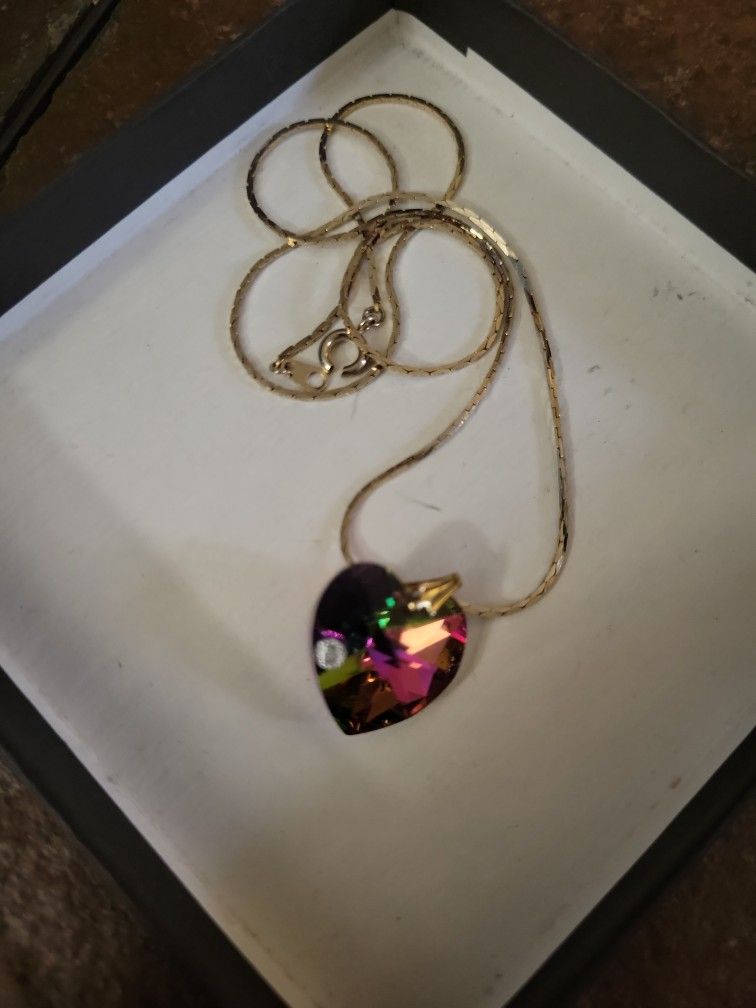 Beautiful Heart Crystal Necklace