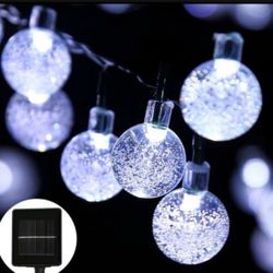 Globe Solar String Lights 30 LED 21ft 8 Mode Bubble Crystal Ball Christmas Fairy String Lights