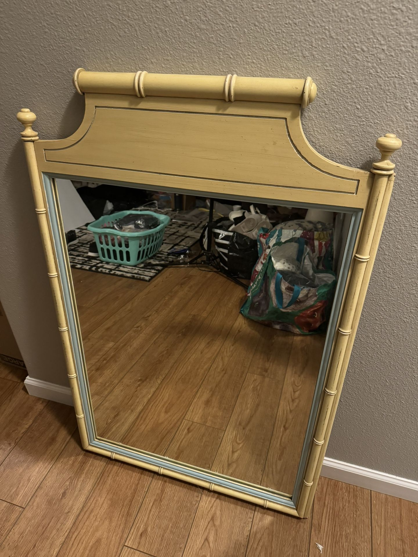 Vintage Faux Bamboo Mirror by Henry Link
