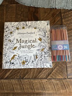 Coloring book with pencils