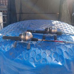 2 - Zebco Lite Poles With Zebco Reels Great For Boat Or Land Fishing