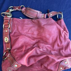Coach Y2K Vintage 10616 Carly Red Leather Large Hobo Shoulder Bag 