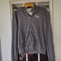 Victoria secret love pink zip up hoodie sweater size M