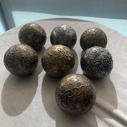 Ceramic Orb Balls-Gold & Silver Accents