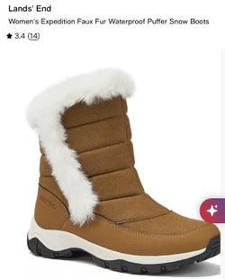 New with tags women’s Land’s End insulated waterproof boots tan in color size 8.5
