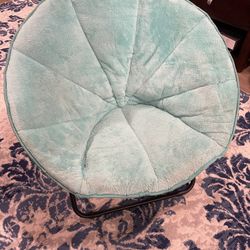 Green Plush Saucer Chair 