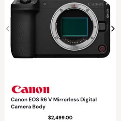 Canon EOS R6 V Mirrorless Digital Camera Body