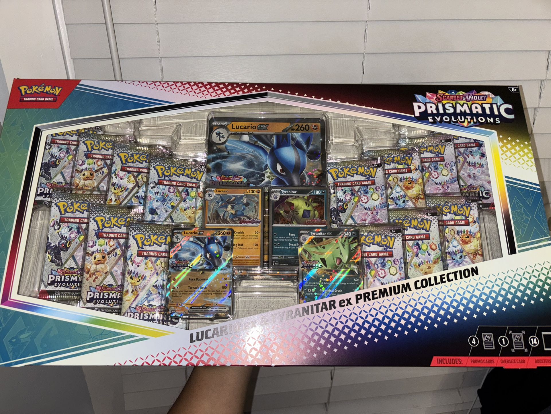 Pokemon Prismatic Evolutions Lucario ex & Tyranitar ex Premium Collection