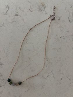 Moss agate bead necklace