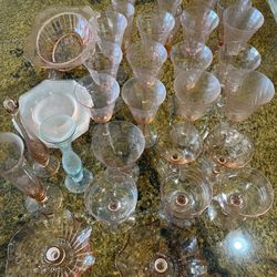 Antique Depression, Era, Pink Glass Collection