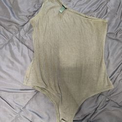 Green , One Shoulder Bodysuit , Size S