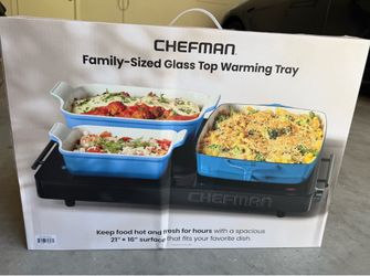 Brand new Chefman Family-Sized Glass Top Warming Tray