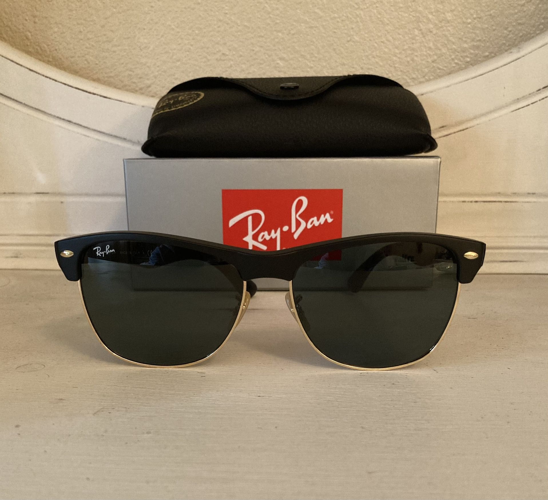 New RayBan Clubmaster Oversized 57mm Sunglasses With Original
