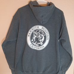 Mammoth Mountain California Zip Up Hoodie Vintage Grey Size Medium