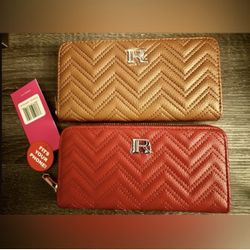 Set of two Rampage Brown & Red Wallet fits your phone NWT