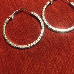 Silver Hoop  Earrings - Arracadas Plata 