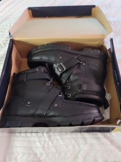 Mens- Polo Ralph Lauren *Zig Zag II*(2591 H13) Black Leather Boots- Size 11.5 D