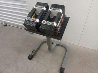 Powerblock adjustable Dumbells 5lbs-45lbs$300firm