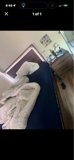 Queen bed and night stand
