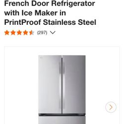 33" LG Smart French Door Counter Depth Refrigerator 
