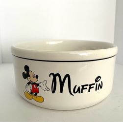 Disney Mickey Mouse Ceramic Dog / Pet Bowl by Clay Design – "Muffin"