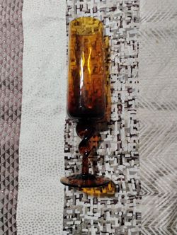 MCM Empoli Art Glass Italy Amber Optic Footed Twisted Swirl Stem Vase Compote

BEfore Treasures (1190)