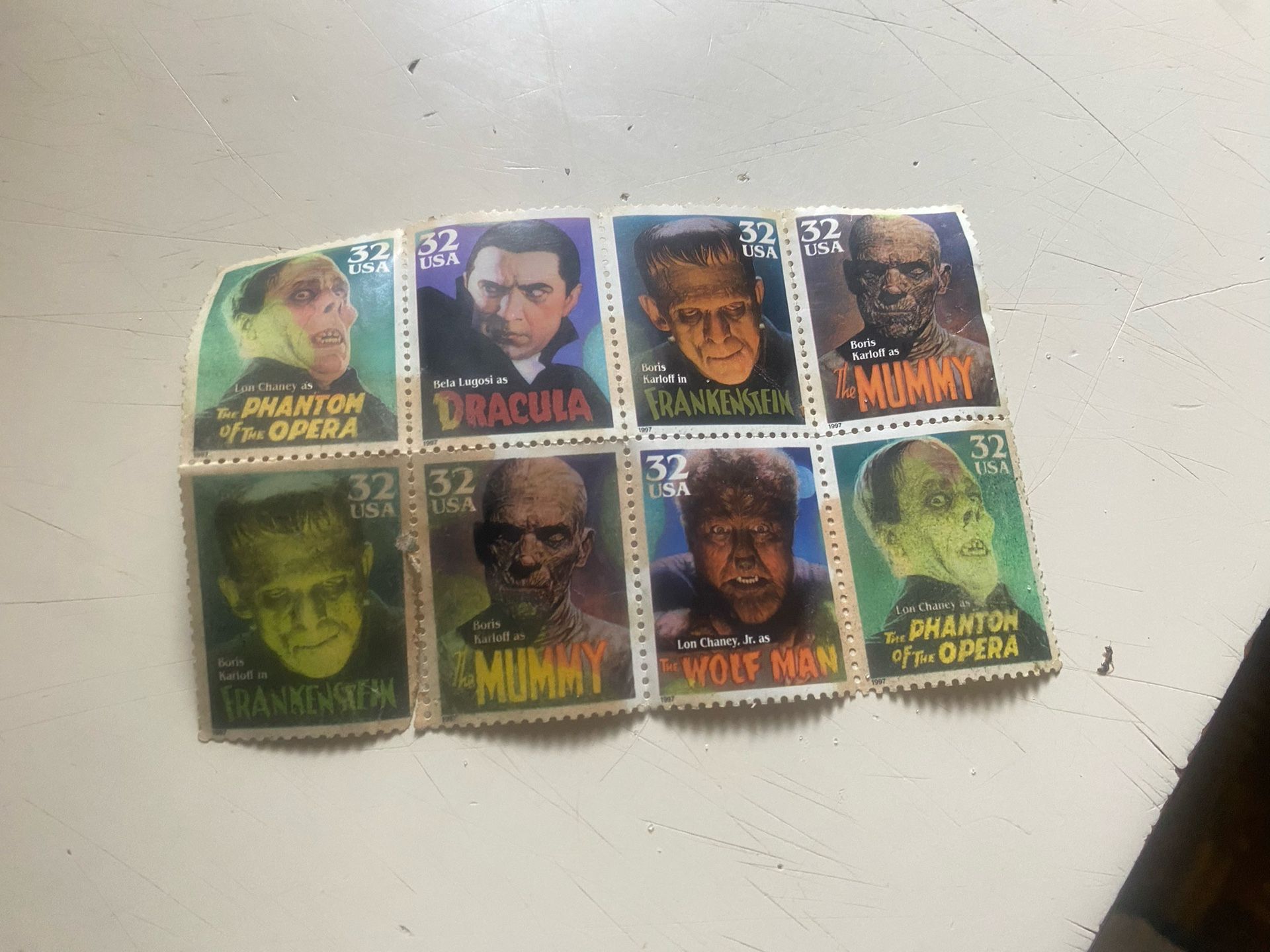 Classic Movie Monsters Postage Stamps