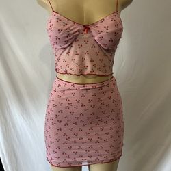 Two Piece Cherry Skirt & Cami 