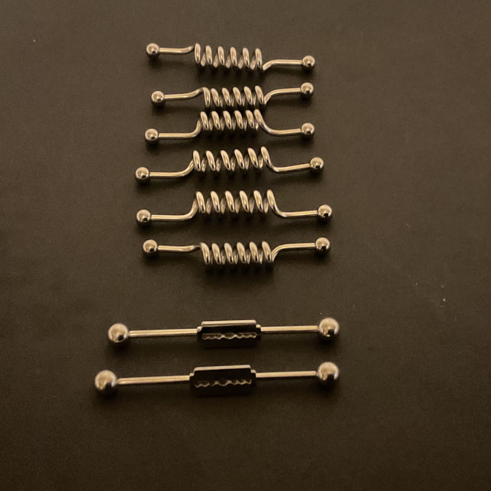 Surgical Steel Barbell Or Cork Screw Earrings/ Body Piercings