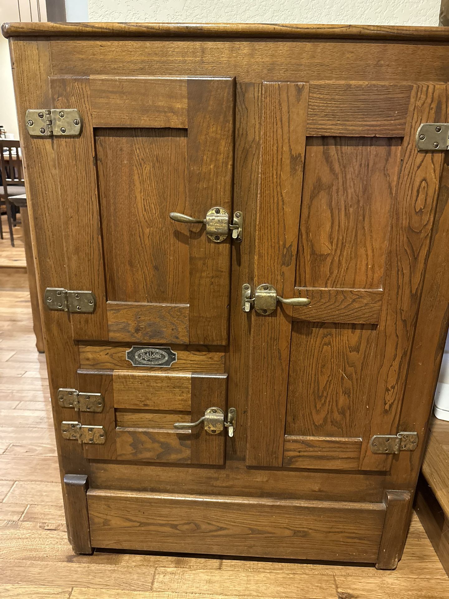 Antique Peck and Hills Oak Icebox, Early 1900s