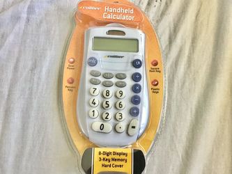 NEW Calculator 8 Digit Display 3-Key Memory Hard Cover Caliber Brand in Packaging