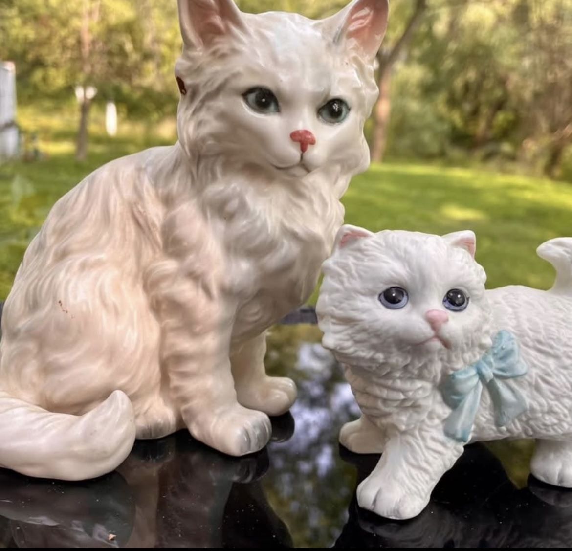 2 vintage, adorable porcelain Persian cats figurines