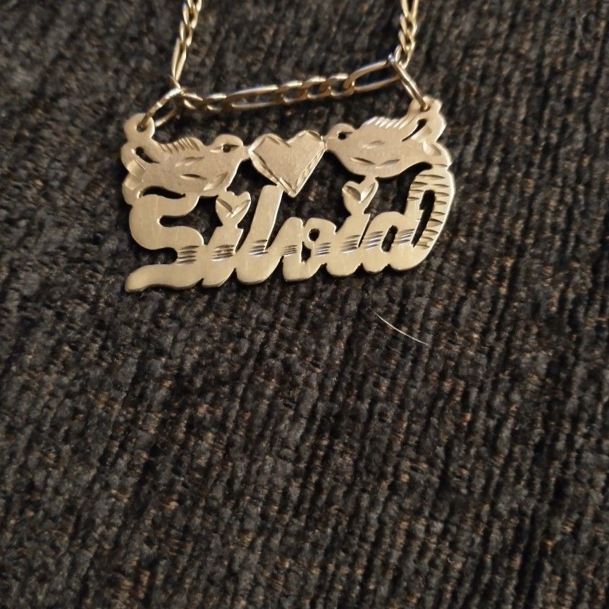 14k Gold Name Plate "Silvia"