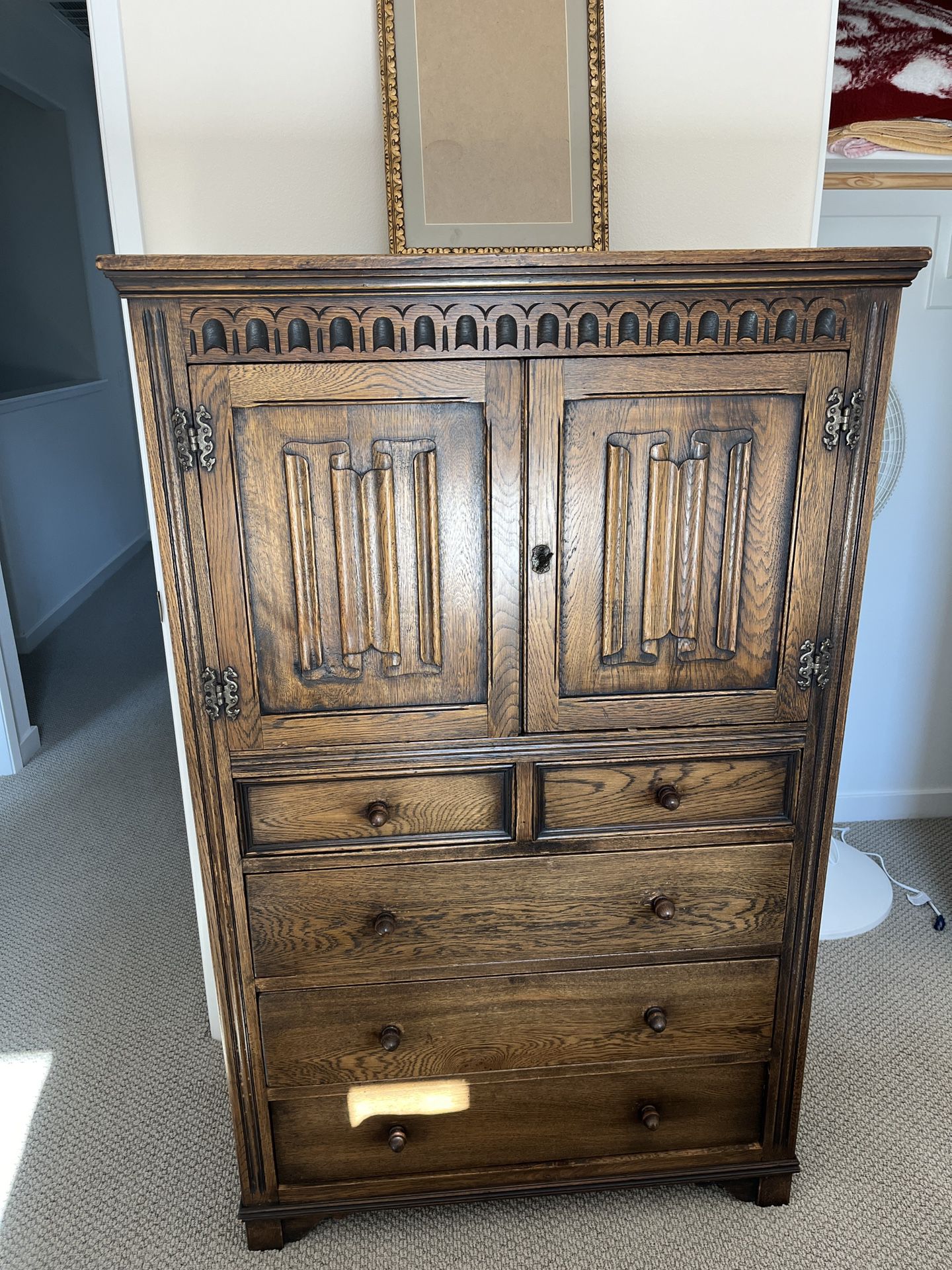 Antique Dresser Hutch Cabinet 