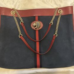 Authentic Gucci Raja Large Tote Bag with Tiger Head  