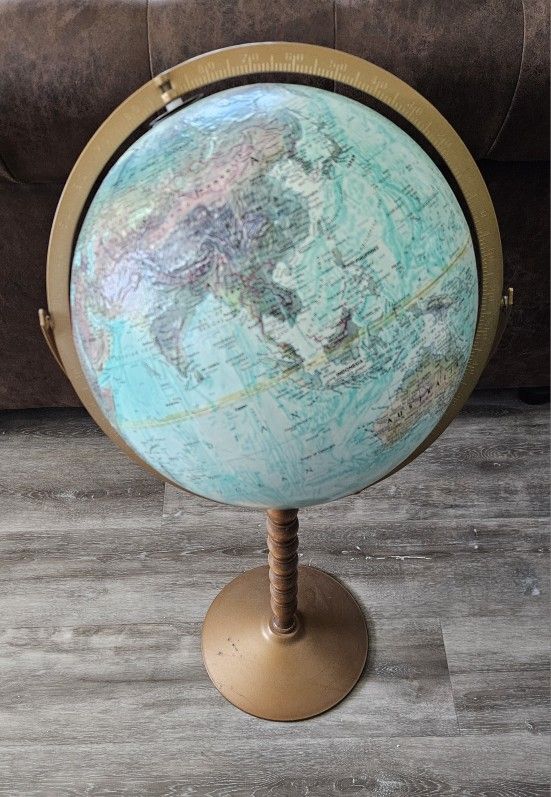 Vintage 12" Diameter Replogle Pedestal Globe