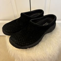 Merrell Womens suede slip on “SelectFresh”Mule/Clogs air cushion size 7.5 black