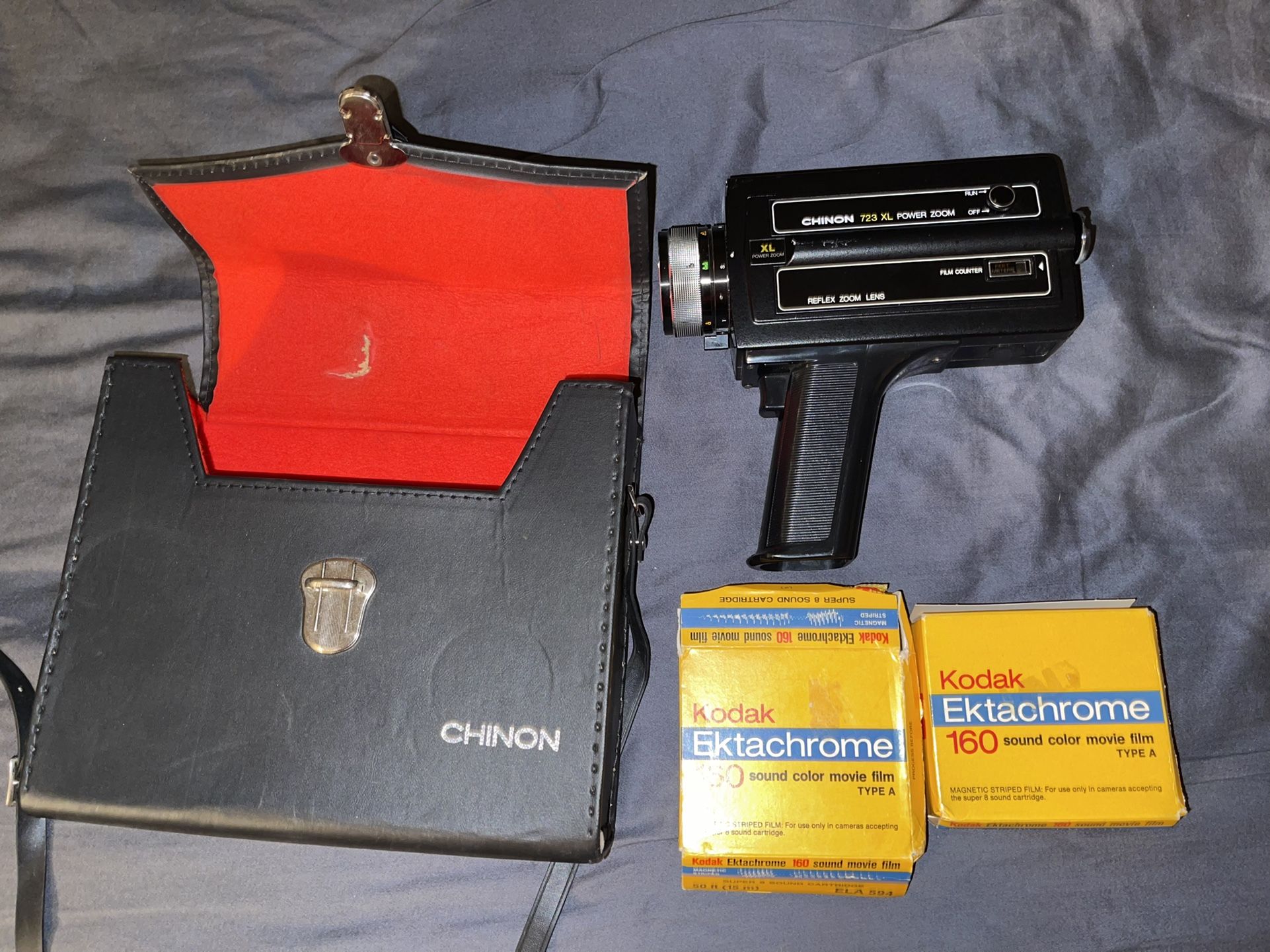 Chinon 723 XL Power Zoom With 2 Kodak Ektachrome Film Carts