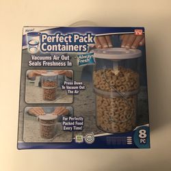 Perfect Pack Containers As Seen On Tv 8 Pc Food Fresh Vacuum Seal Stackable