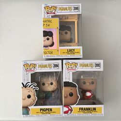Funko Pop Lucy Van Pelt, Franklin and Pigpen