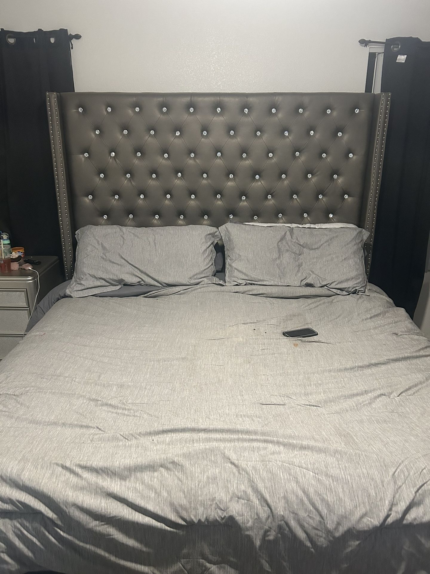 Bed Frame, Mattress And Metal Frame