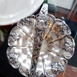 Antique serving silver plated bowl
