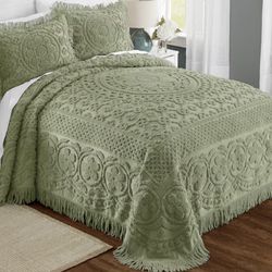 Boho Sage Bed Comforter And 3 Pillow Covers. 