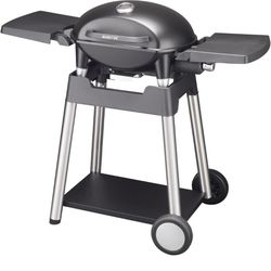 Portable Stand-up Propane Grill, Gas Grill, Cart Style, Black, 10000BTU Portable and Convenient Camping Grill for Party, Patio, Garden, Backyard, Balc