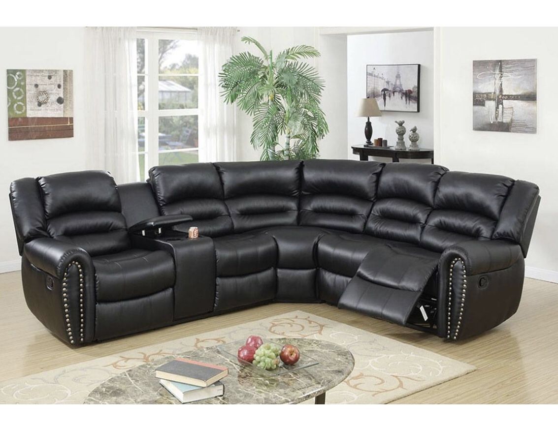 Black Recliner Sectional Brand New