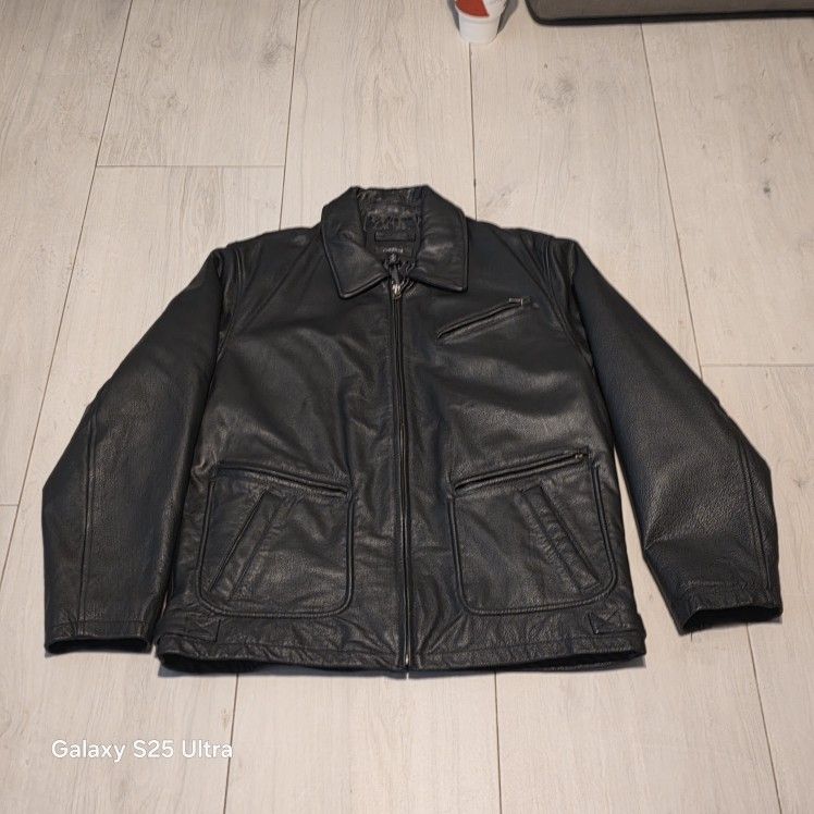 Leather jacket.