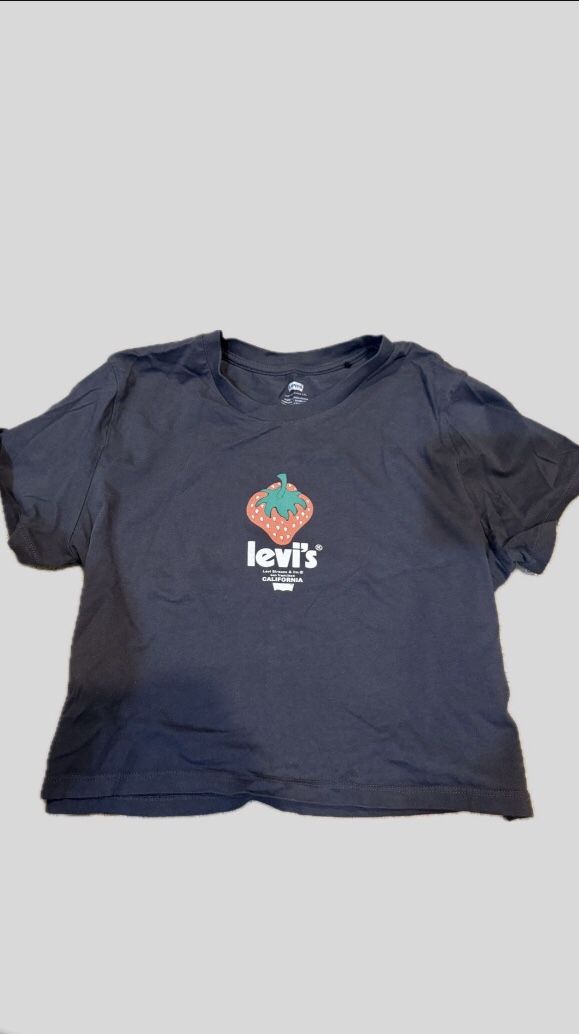 Levi’s Strawberry Crop Top Navy Blue